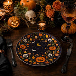 Halloween Pumpkin & Skull Charger Plate – Spooky Fall Table Decor - MintiHome