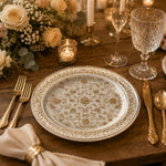 Vintage Gold Filigree Clear Charger Plate - Elegant Wedding Under Plate (69 chars) - MintiHome