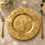 Gold Baroque Floral Charger Plate – Vintage Under Plate for Wedding - MintiHome