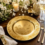 Gold Lotus Wedding Charger Plate – Elegant Chinoiserie Under Plate - MintiHome