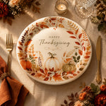 Thanksgiving Pumpkin Charger Plate – White Autumn Decorative Underplate - MintiHome