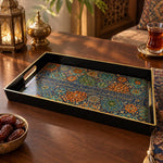 Ramadan Plastic Serving Tray – Black Colour Medley plastic serving tray shown in a rectangular product view.