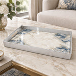 Wedding Plastic Serving Tray – Pale Grey Vein Marble - MintiHome