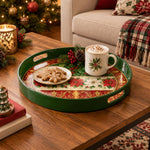 Christmas Plastic Serving Tray – Ribbon Banded Poinsettia - MintiHome