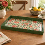 Ramadan & Eid al-Fitr Plastic Serving Tray – Peony Vine Dense Field plastic serving tray shown in a rectangular product view.