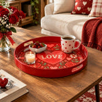 Valentine's Day Plastic Serving Tray – Red Love Heart Rose Field - MintiHome