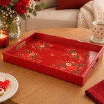 Valentine's Day Plastic Serving Tray – Red Rose Heart Frame - MintiHome