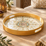 Ramadan & Eid al-Fitr Plastic Serving Tray – Gold Star Medallion - MintiHome
