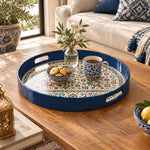 Ramadan & Eid al-Fitr Plastic Serving Tray – Mosaic Tile Arabesque - MintiHome