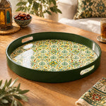 Ramadan & Eid al-Fitr Plastic Serving Tray – Green Vine Repeat - MintiHome