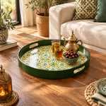 Ramadan & Eid al-Fitr Plastic Serving Tray – Green Vine Repeat - MintiHome