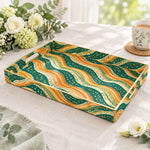 Daily Decorative Plastic Serving Tray – Pine Apricot Stripe Ikat full-print plastic serving tray shown in a product view.