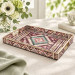 Daily Decorative Plastic Serving Tray – Plum Rose Gold Loom full-print plastic serving tray shown in a product view.