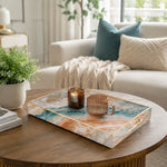 Daily Pink Blue Marble Plastic Tray – Gold Vein Ocean Decor - MintiHome