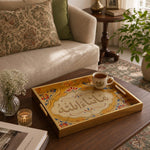 National Days Calligraphy Glass Tray – Floral Frame - MintiHome