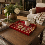 Christmas Cardinal Bird & Tree Glass Serving Tray – Holiday Platter - MintiHome