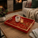 Red Christmas Glass Tray – Ornaments Tree Sock Border - MintiHome