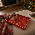 Red Christmas Glass Tray – Ornaments Tree Sock Border - MintiHome