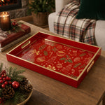 Red Christmas Glass Tray – Ornaments Tree Sock Border - MintiHome