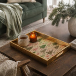 Christmas Embroidered Tree Glass Tray - Ivory Blush - MintiHome