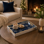 Christmas Midnight Star Glass Serving Tray - Navy Blue - MintiHome
