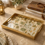 Golden Eid Lantern Moon Stars Glass Serving Tray National Days - MintiHome