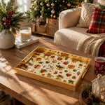 Christmas Teddy Rocking Horse Glass Serving Tray – Vintage Platter - MintiHome