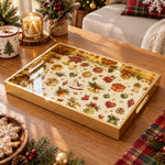 Christmas Teddy Rocking Horse Glass Serving Tray – Vintage Platter - MintiHome