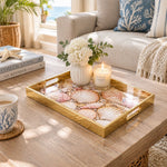 Daily Decorative Glass Serving Tray – Scallop Fan Rows glass serving tray shown in a second styled room scene.