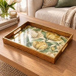 Wedding Decorative Glass Serving Tray β Open Tulip Bunch glass serving tray shown in a product view.