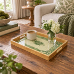 Valentine's Day Decorative Glass Serving Tray – Scroll Frame Rose - MintiHome