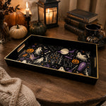 Gothic Halloween Plastic Serving Tray – Mansion Cat Cauldron - MintiHome