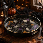 Gothic Halloween Plastic Serving Tray – Mansion Cat Cauldron - MintiHome