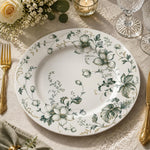 Gray Floral Scroll Decorative Plastic Plate – Art Nouveau - MintiHome