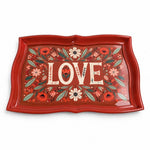 Valentine's Day Decorative Serving Tray – Rust Folk Bloom Love - MintiHome