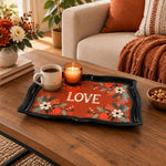 Valentine's Day Decorative Serving Tray – Four Corner Bloom Frame - MintiHome