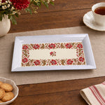 Valentine's Day Decorative Serving Tray – Framed Jacobean Border irregular moulded plastic serving tray in a product view.