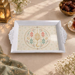 Ramadan Decorative Serving Tray – Cream Lantern Crescent Medallion - MintiHome