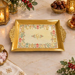 Ramadan Decorative Serving Tray – Cream Lantern Border Open Field - MintiHome