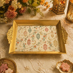 Ramadan Decorative Serving Tray – Cream Lantern Diagonal Flow - MintiHome