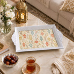 Ramadan Decorative Serving Tray – Cream Lantern Seamless Repeat - MintiHome