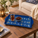 Ramadan Decorative Serving Tray – Cobalt Banded Lantern Chains - MintiHome