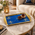 Ramadan Decorative Serving Tray – Cobalt Lantern Corner Symmetry - MintiHome