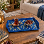 Ramadan Decorative Serving Tray – Cobalt Lantern Seamless Repeat - MintiHome