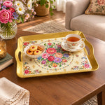 Daily Decorative Serving Tray – Cream Tapestry Floral Medallion - MintiHome