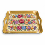 Daily Decorative Serving Tray – Cream Tapestry Banded Florals - MintiHome