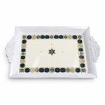 Ramadan Decorative Serving Tray – Cream Hexagon Tile Border - MintiHome