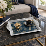 Ramadan Decorative Serving Tray – Navy Hexagon Tile Diagonal - MintiHome