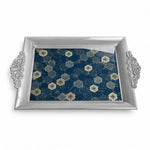 Ramadan Decorative Serving Tray – Navy Hexagon Tile Diagonal - MintiHome