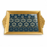 Ramadan Decorative Serving Tray – Gold Banded Hexagon Panels - MintiHome
